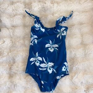 Mikoh Kids Blue and White Floral One Piece Swimsuit